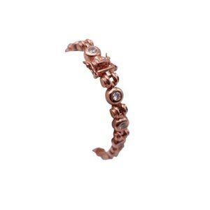 PAJ Sterling Silver 925 Cz Tennis Bracelet w/ Coppertone Overlay Fashion Jewelry